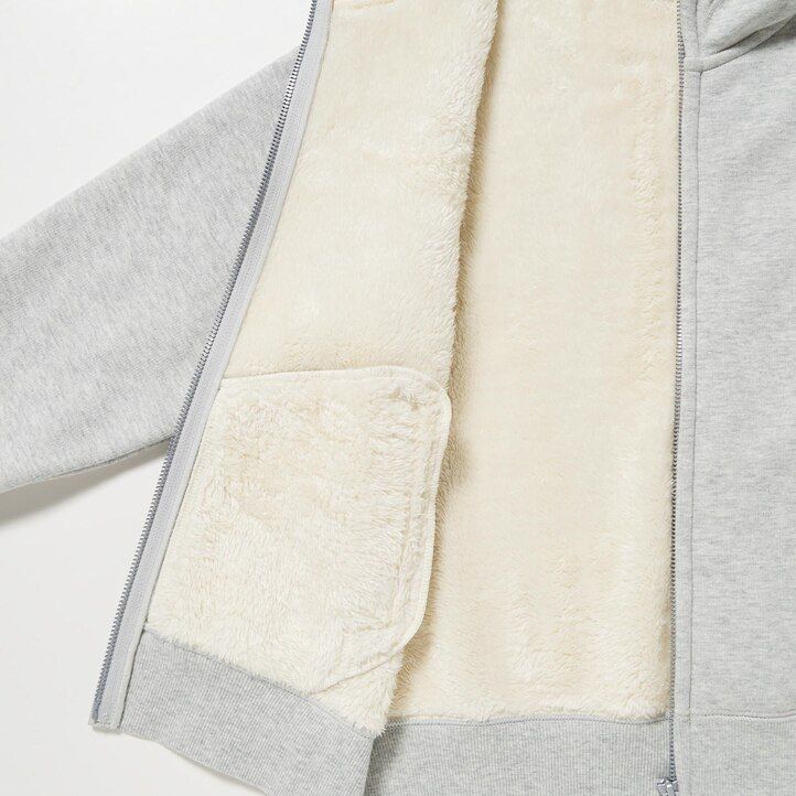 Navy Uniqlo Pile Lined Sweat Zipped Hoodie | JOMGN-7398