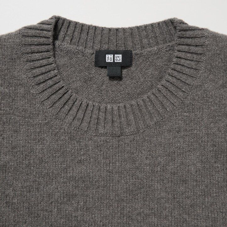 Navy Uniqlo Premium Lambswool Argyle Crew Neck Jumper | KHQLV-1306