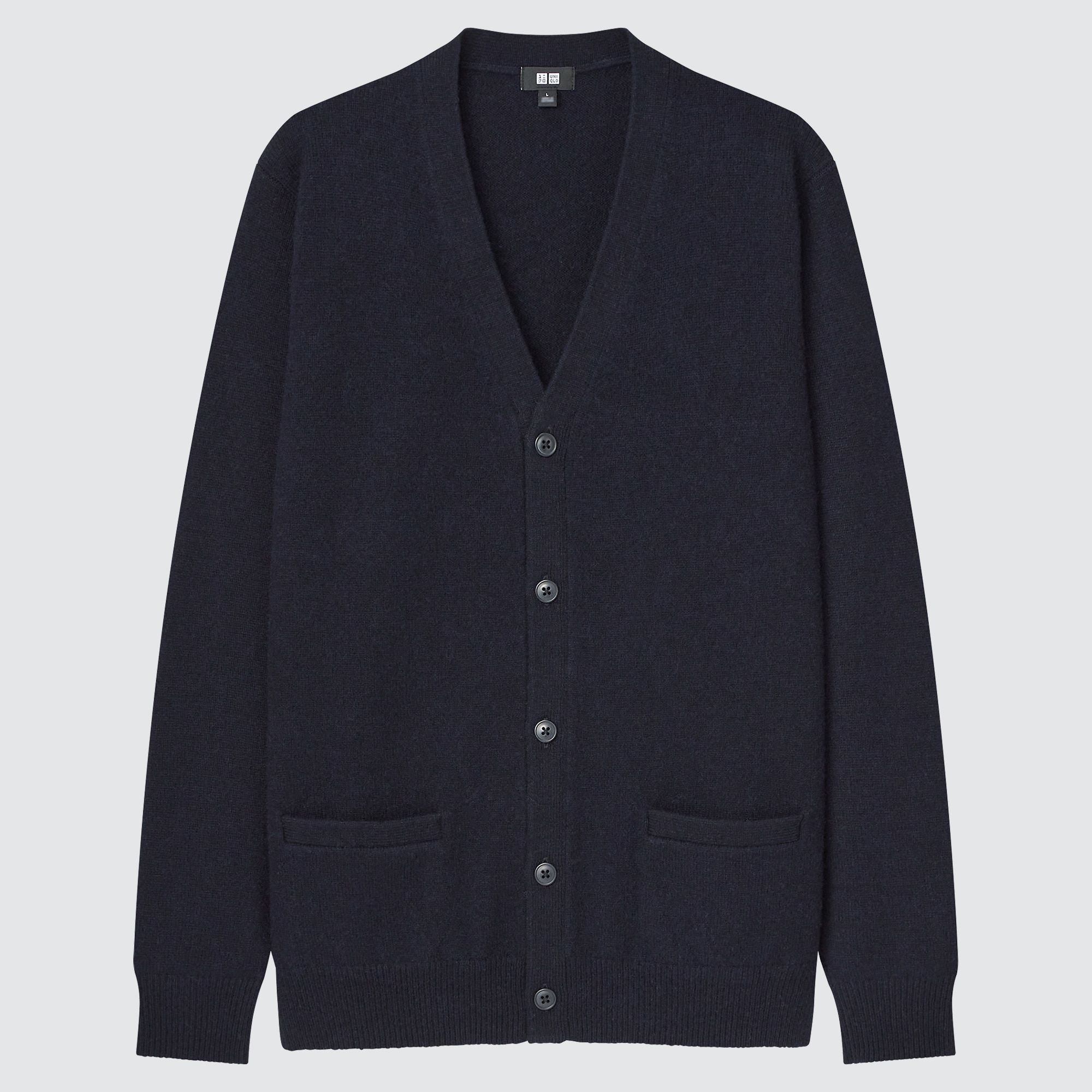 Navy Uniqlo Premium Lambswool V Neck Cardigan 2021 Season | OMNIE-1042