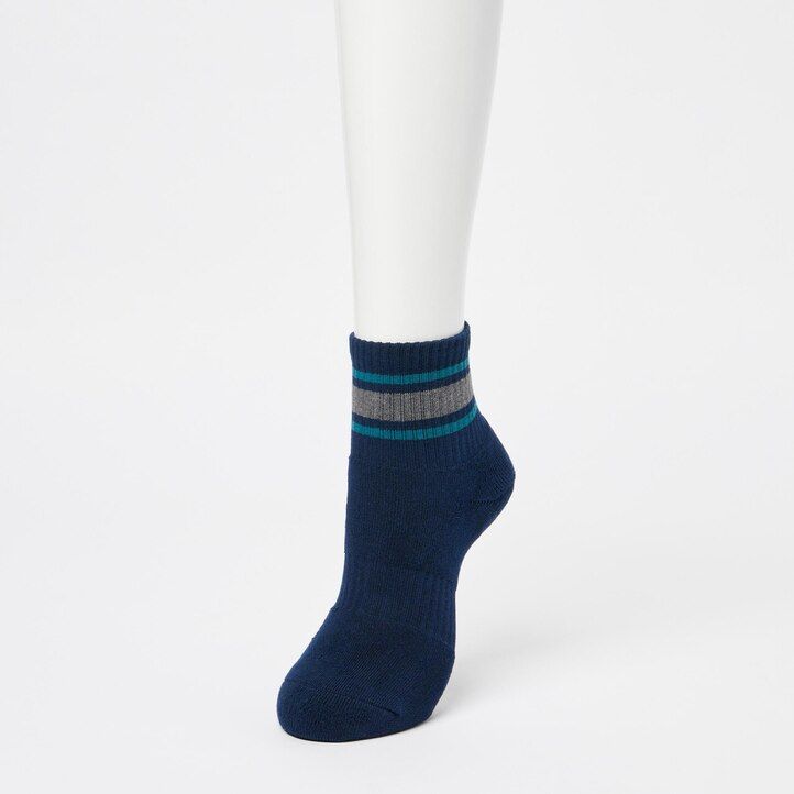 Navy Uniqlo Ribbed Socks Three Pairs | HYZTO-8964