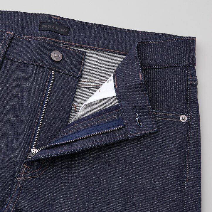 Navy Uniqlo Selvedge Stretch Slim Fit Jeans 2021 Season | KYNVA-3549