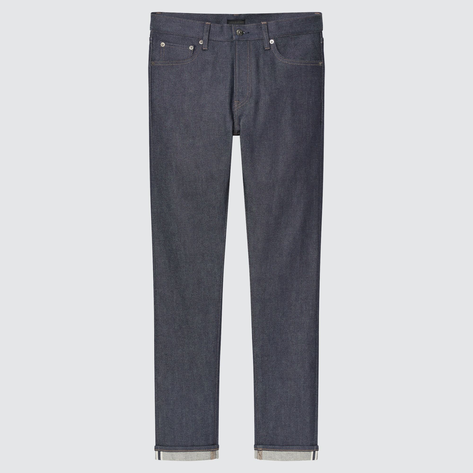 Navy Uniqlo Selvedge Stretch Slim Fit Jeans 2021 Season | KYNVA-3549