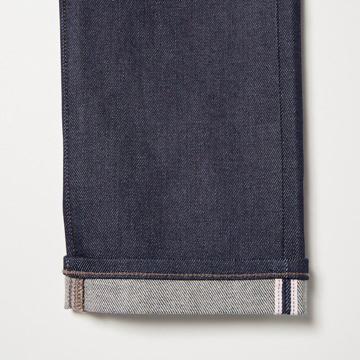 Navy Uniqlo Selvedge Stretch Slim Fit Jeans | QEUMT-8153