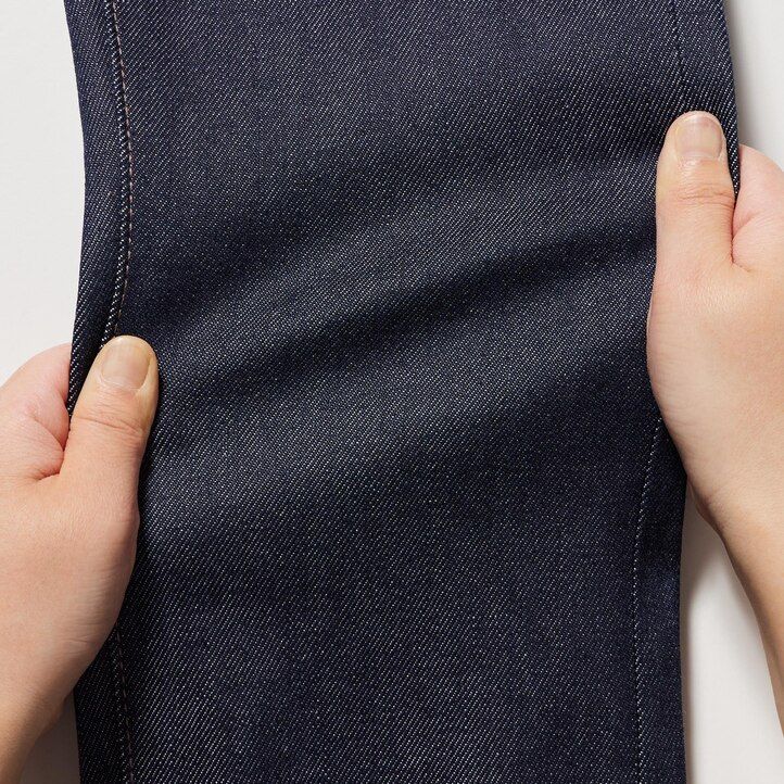 Navy Uniqlo Selvedge Stretch Slim Fit Jeans | YBEVD-0872