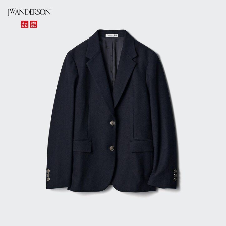 Navy Uniqlo Single Breasted Jacket | LGJHW-7125