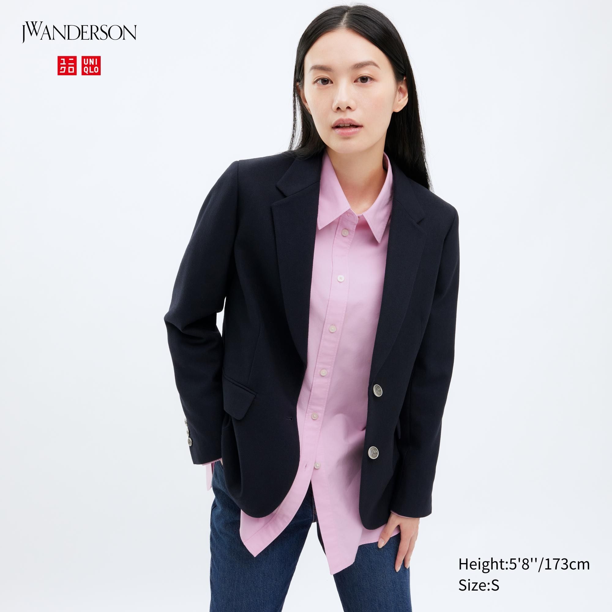 Navy Uniqlo Single Breasted Jacket | LGJHW-7125