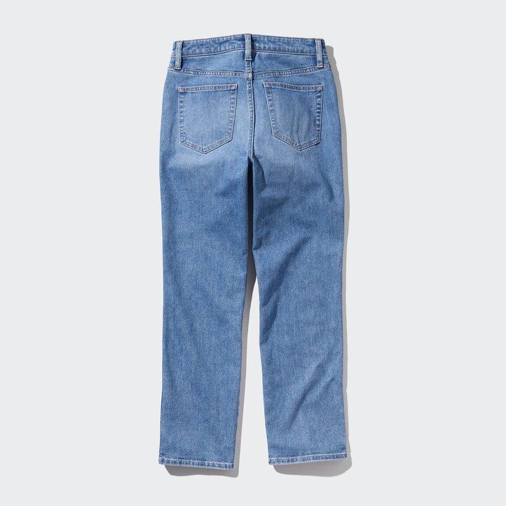Navy Uniqlo Slim Fit Straight Leg Ankle Length Jeans | JHQTN-5249