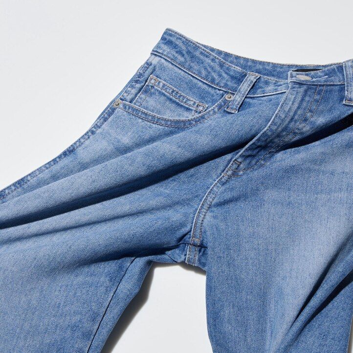 Navy Uniqlo Slim Fit Straight Leg Ankle Length Jeans | JHQTN-5249