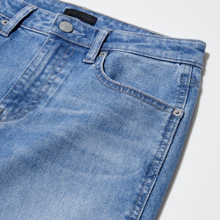 Navy Uniqlo Slim Fit Straight Leg Ankle Length Jeans | JHQTN-5249