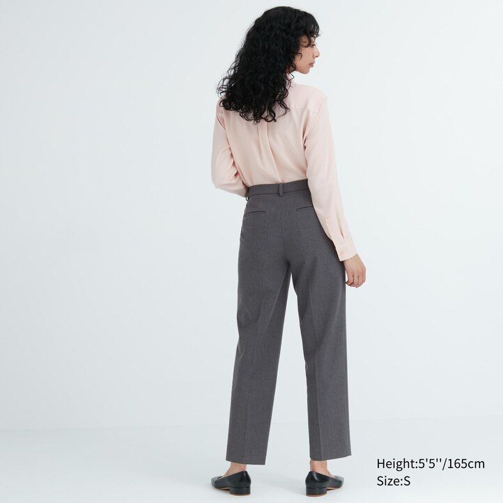 Navy Uniqlo Smart Ankle Length Trousers | SZDTL-7309