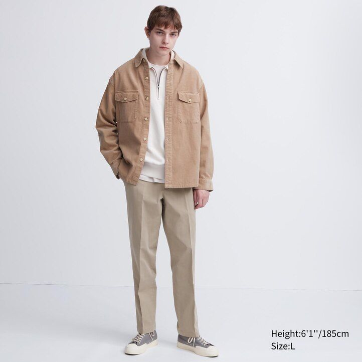 Navy Uniqlo Smart Cotton Ankle Length Trousers Long | JNUAH-3692