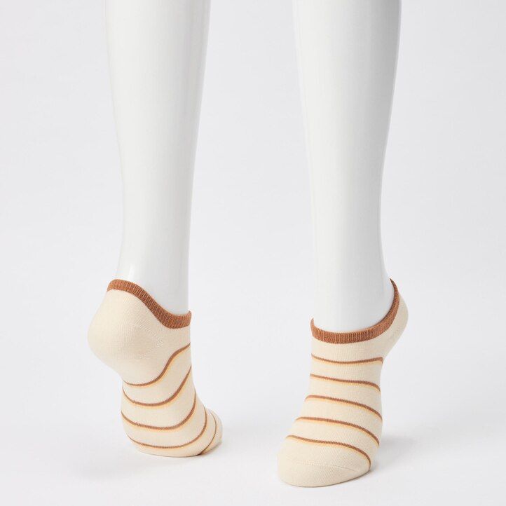 Navy Uniqlo Striped Short Socks Three Pairs | YBNWK-2173