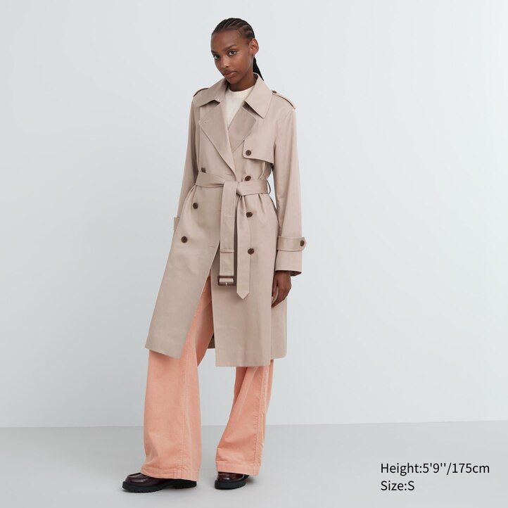 Navy Uniqlo Trench Coat | HTBIF-8931