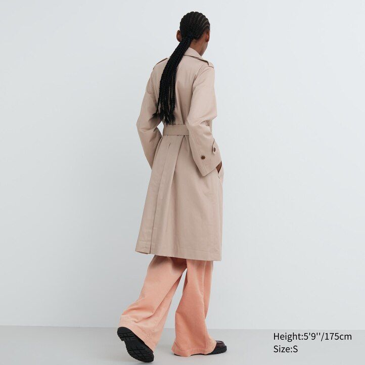 Navy Uniqlo Trench Coat | HTBIF-8931