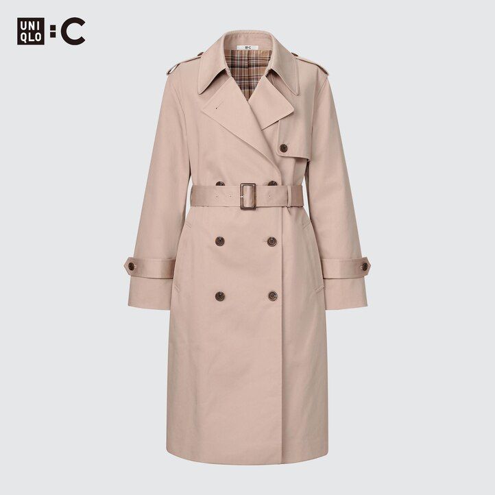 Navy Uniqlo Trench Coat | HTBIF-8931