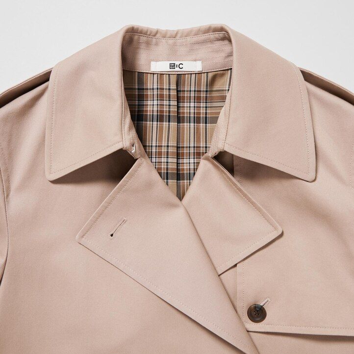 Navy Uniqlo Trench Coat | HTBIF-8931
