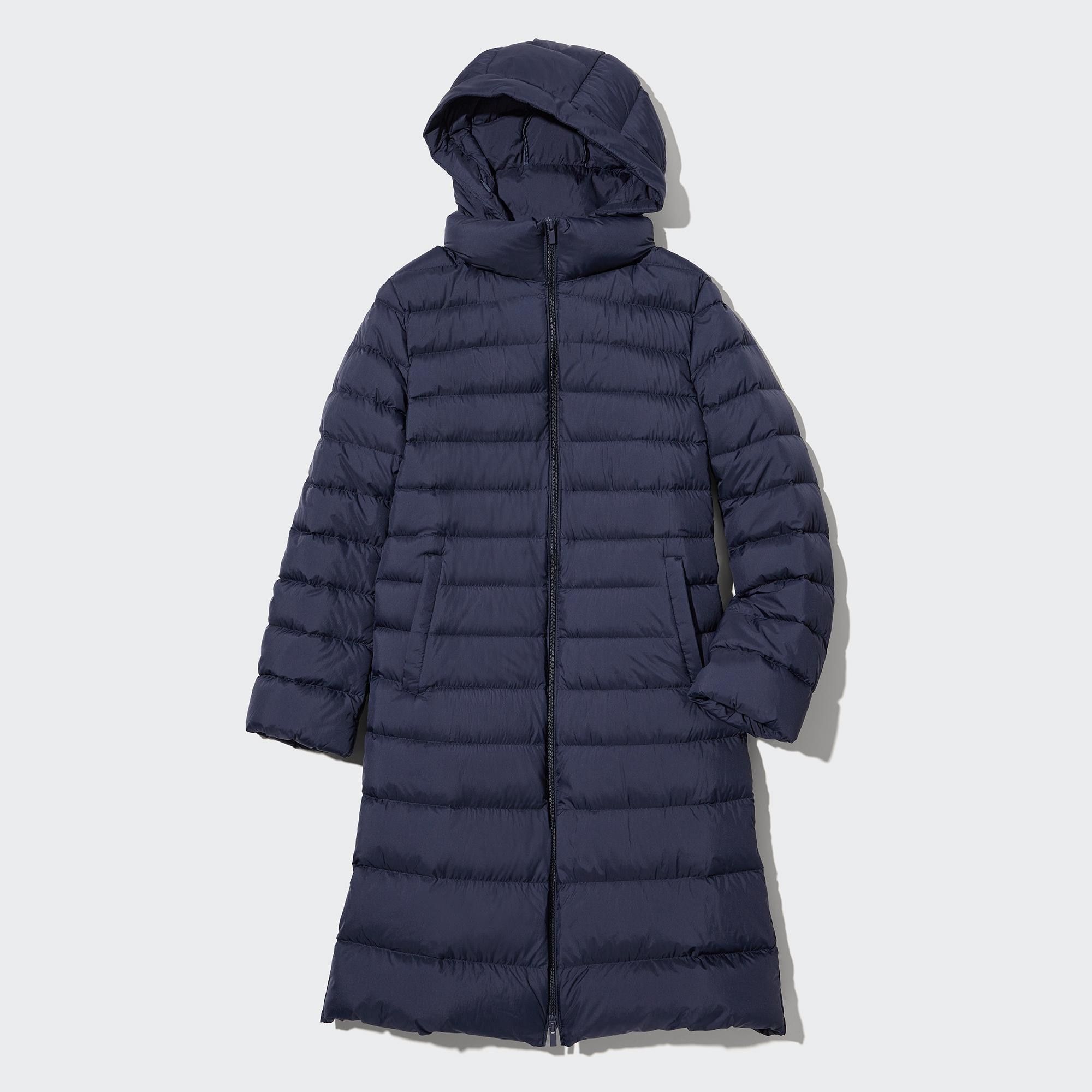 Navy Uniqlo Ultra Light Down Long Coat | AYHFI-4395