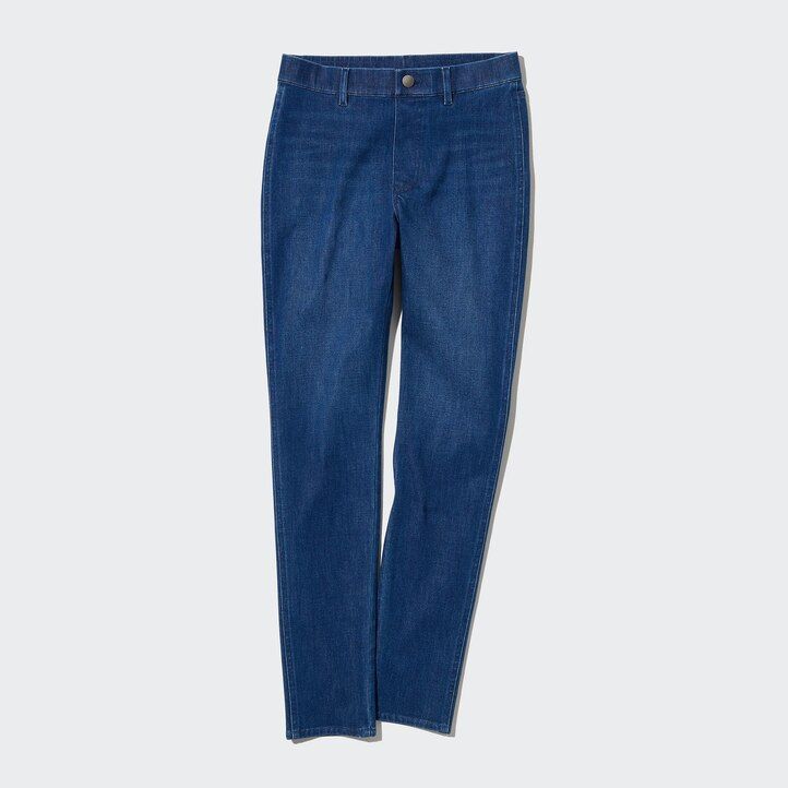 Navy Uniqlo Ultra Stretch Denim Leggings Trousers Long | MCRSE-2549