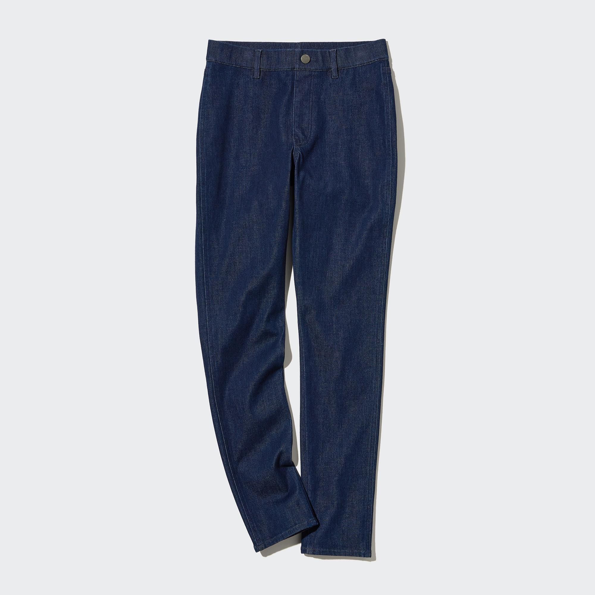Navy Uniqlo Ultra Stretch Denim Leggings Trousers Long | MCRSE-2549