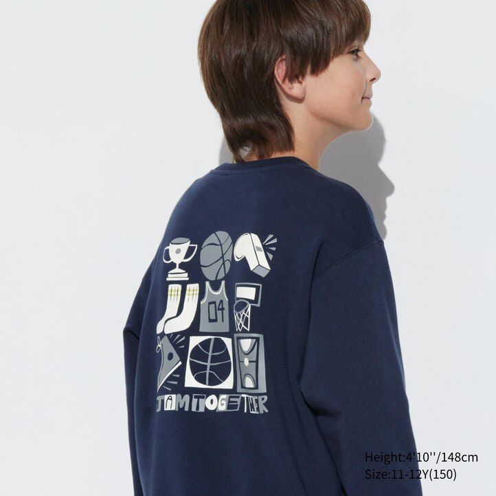 Navy Uniqlo Ultra Stretch Graphic Sweatshirt | UFQCB-3654