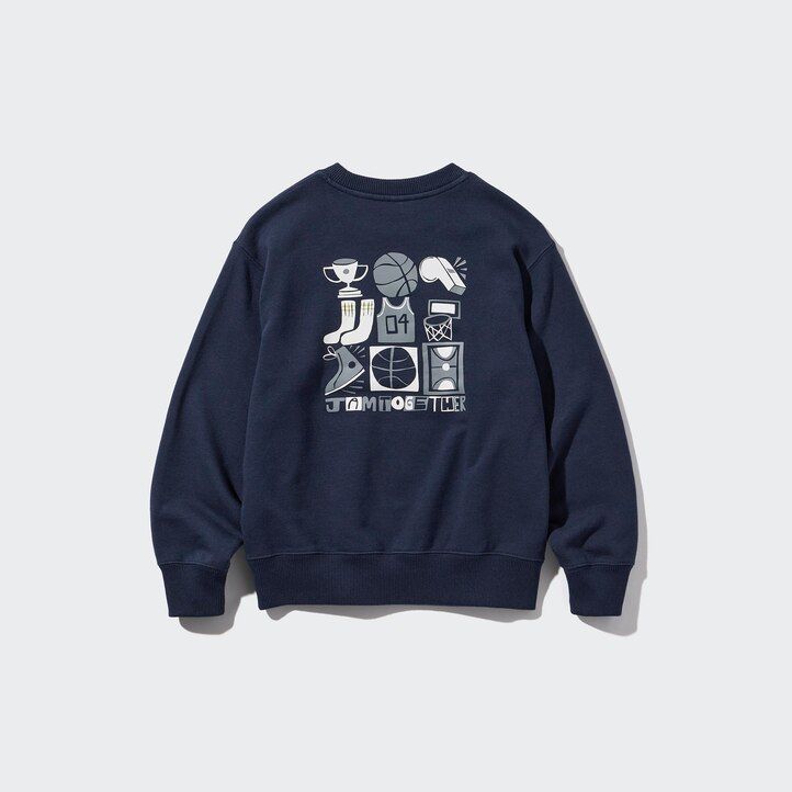 Navy Uniqlo Ultra Stretch Graphic Sweatshirt | UFQCB-3654