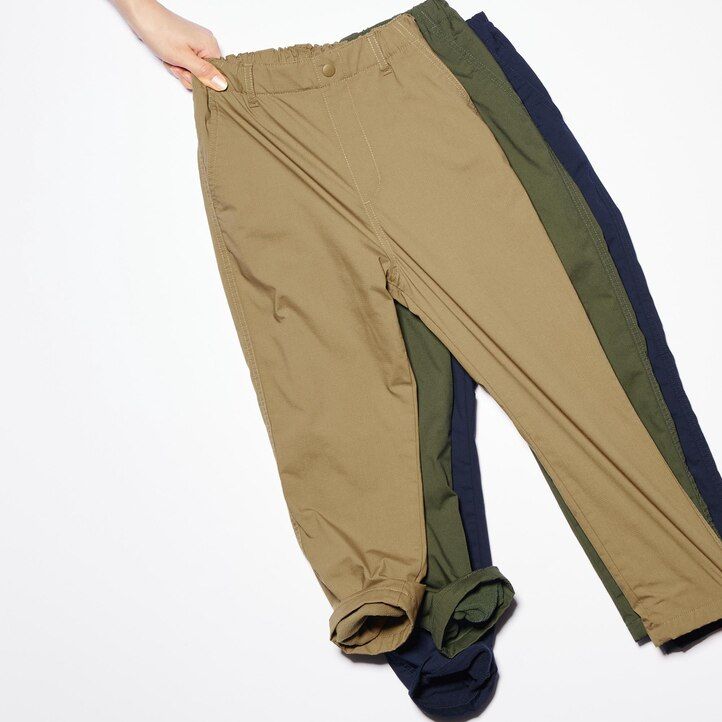 Navy Uniqlo Warm Stretch Lined Trousers Water Repellent | NTGRQ-3261
