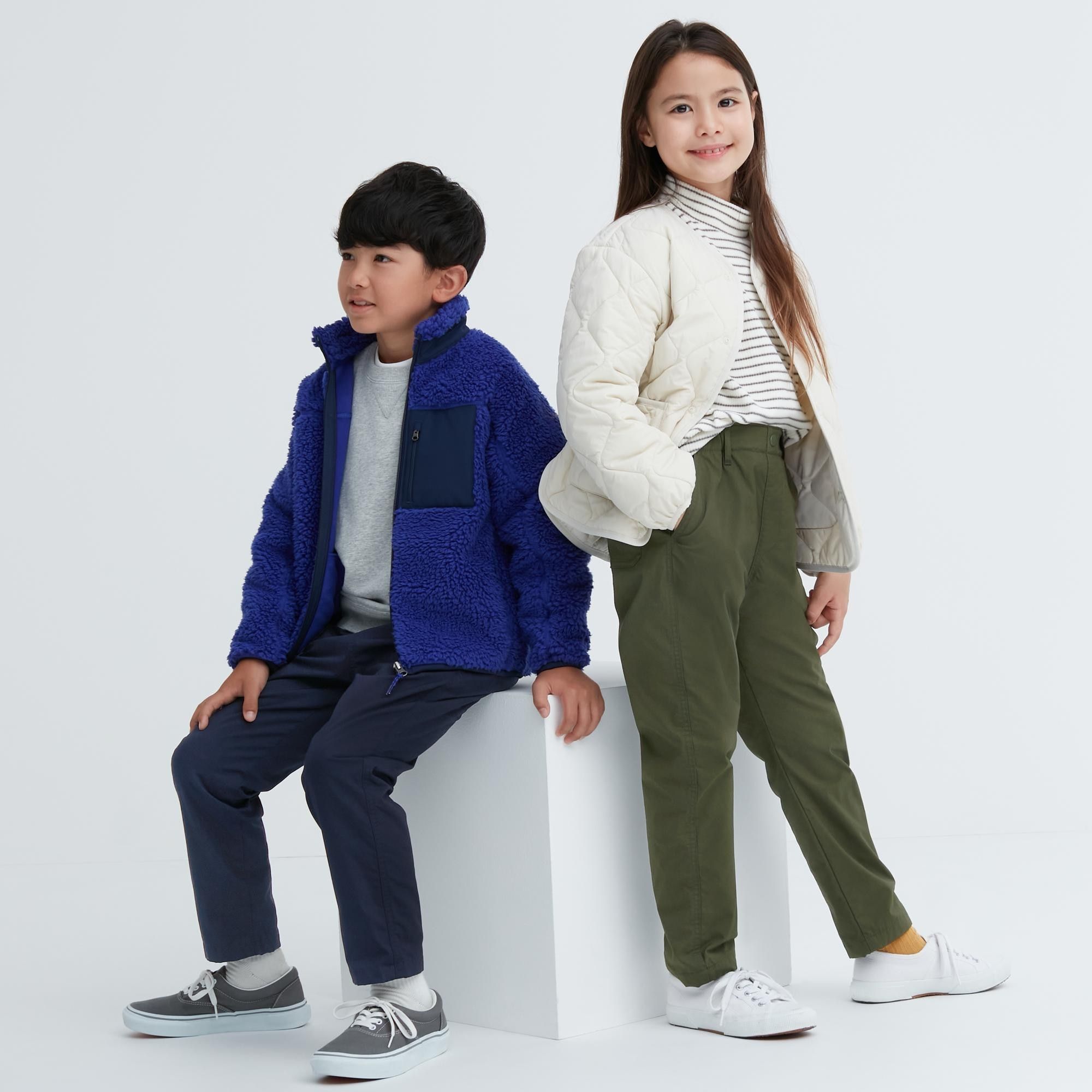 Navy Uniqlo Warm Stretch Lined Trousers Water Repellent | NTGRQ-3261
