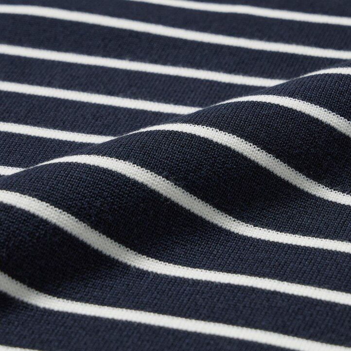 Navy Uniqlo Washable Milano Ribbed Striped Crew Neck Jumper | WDZXS-7368