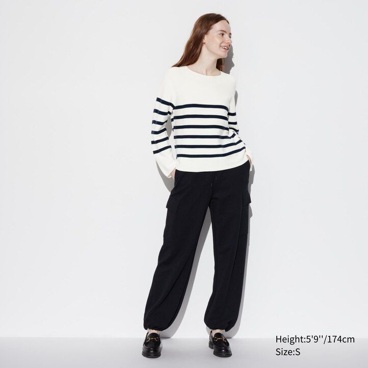 Olive Uniqlo 3d Knit Seamless Cotton Striped Crew Neck Jumper | NSBYH-3974