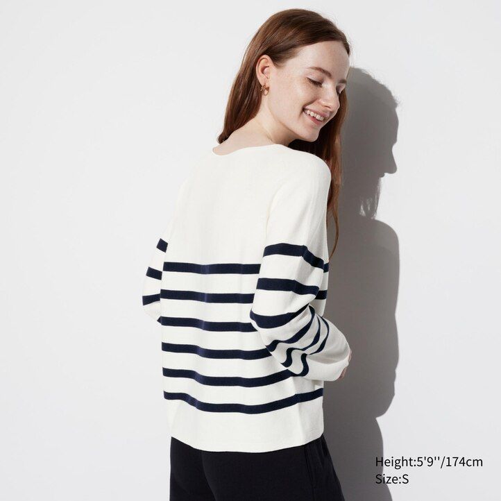 Olive Uniqlo 3d Knit Seamless Cotton Striped Crew Neck Jumper | NSBYH-3974