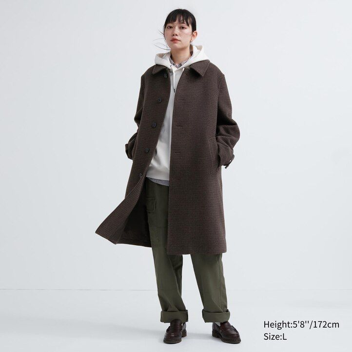Olive Uniqlo Balmacaan Coat | RKQAN-1283