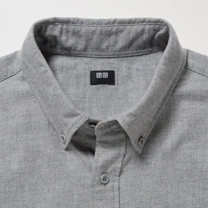Olive Uniqlo Flannel Regular FiT-Shirt | KOMGV-8097