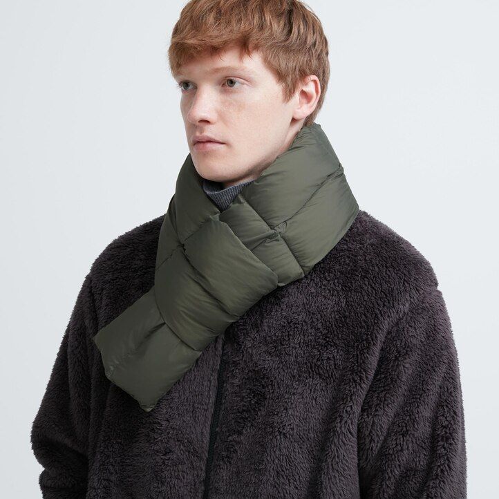 Olive Uniqlo Heattech Lined Padded Scarf | FJTCU-3792