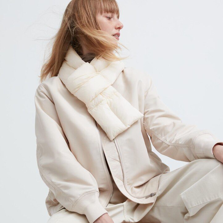 Olive Uniqlo Heattech Lined Padded Scarf | FJTCU-3792