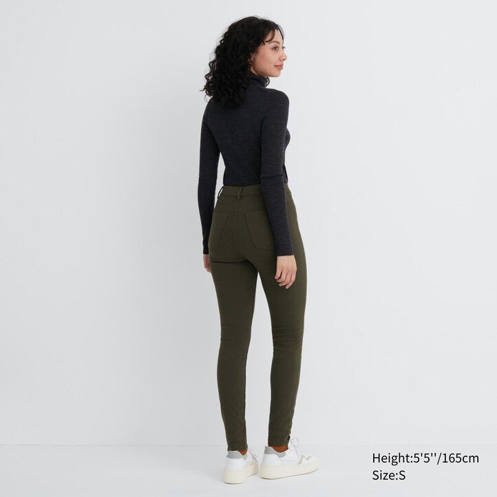 Olive Uniqlo Heattech Ultra Stretch High Rise Thermal Leggings Trousers | KMBCJ-4517