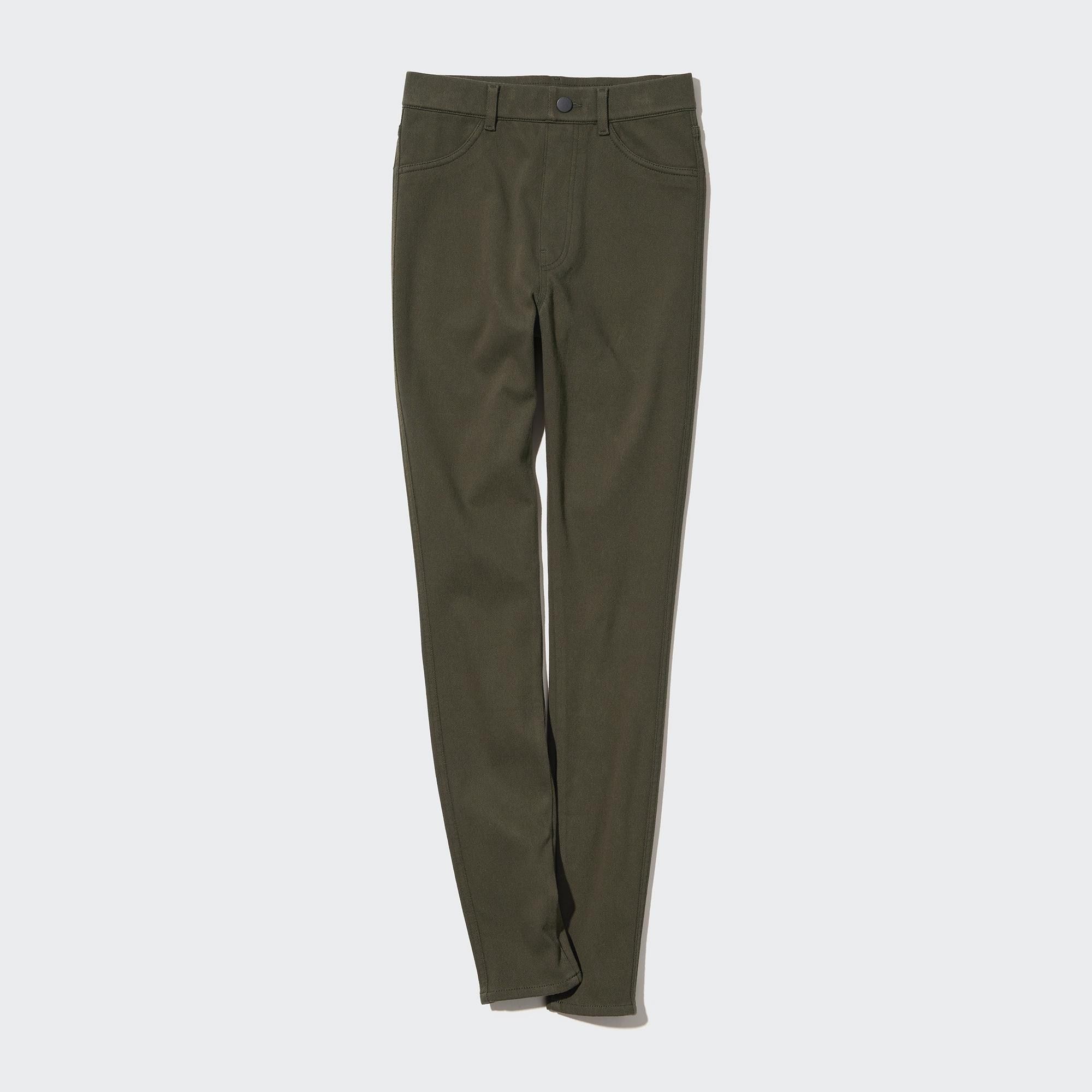 Olive Uniqlo Heattech Ultra Stretch Thermal Leggings Trousers Long | KIOSE-9502