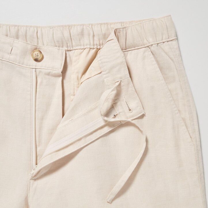 Olive Uniqlo Linen Blend Relaxed Fit Trousers | WMNKF-8546