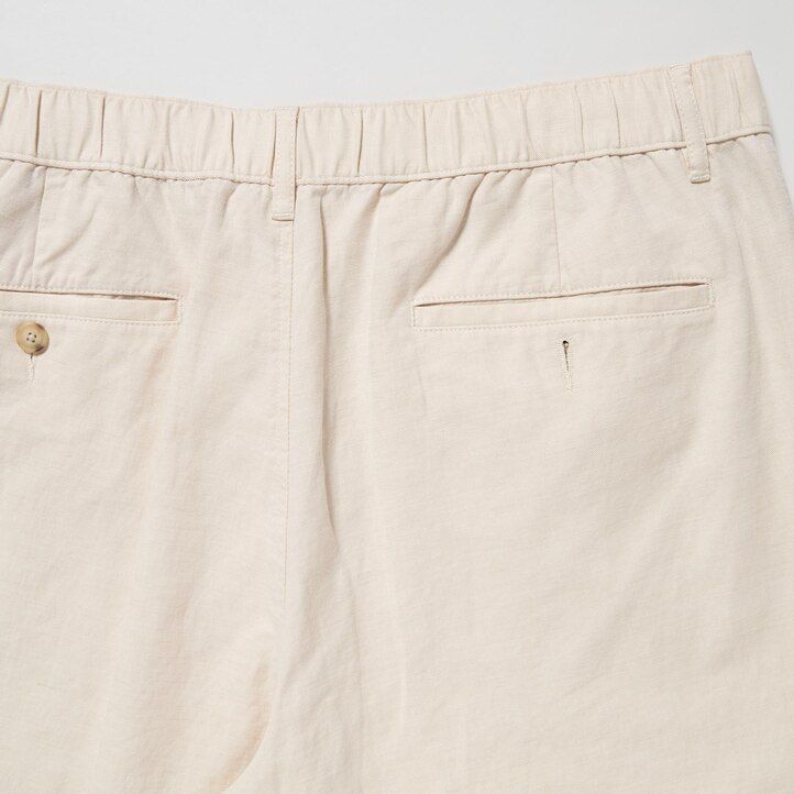 Olive Uniqlo Linen Blend Relaxed Fit Trousers | WMNKF-8546