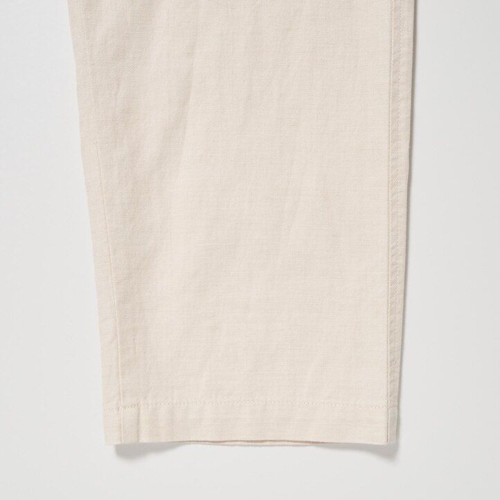 Olive Uniqlo Linen Blend Relaxed Fit Trousers | WMNKF-8546
