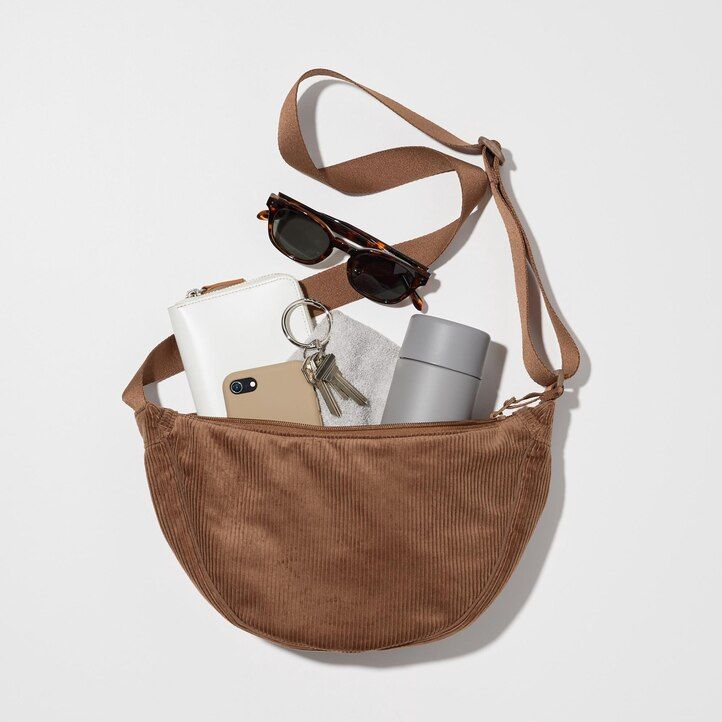Olive Uniqlo Round Mini Shoulder Bag Corduroy | TPURO-0826
