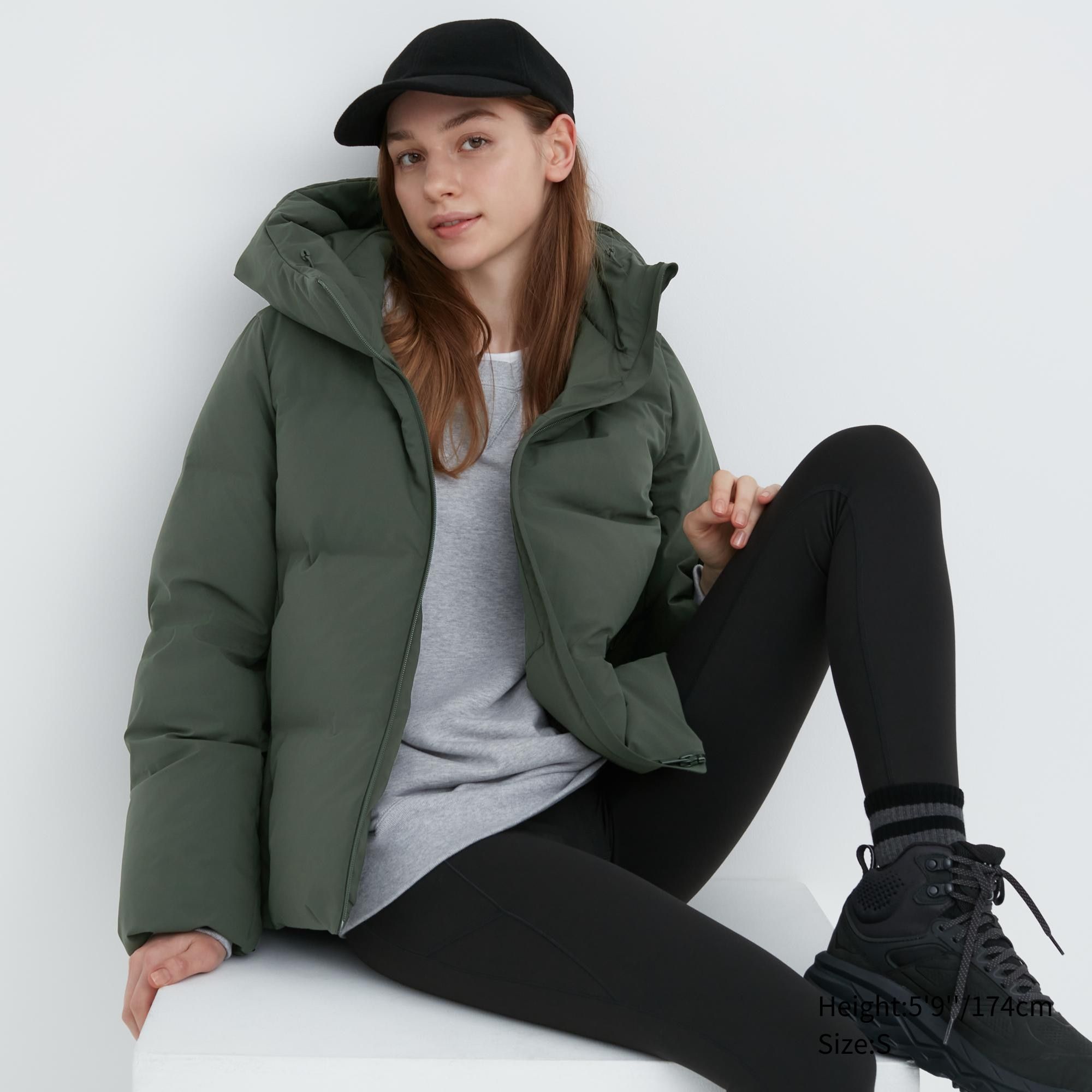 Olive Uniqlo Seamless Down Parka | KBOSF-5640