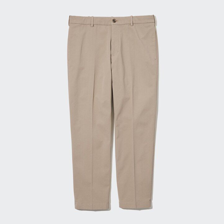 Olive Uniqlo Smart Cotton Ankle Length Trousers | RWEBT-0387