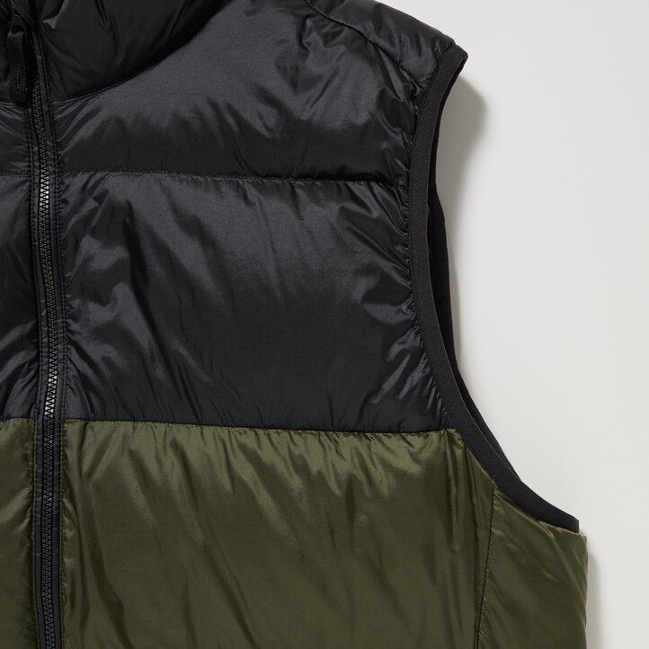 Olive Uniqlo Ultra Light Down Colour Block Vest | VTKNP-1207