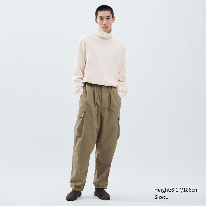 Olive Uniqlo Wide Fit Parachute Cargo Trousers | QVJRC-6978