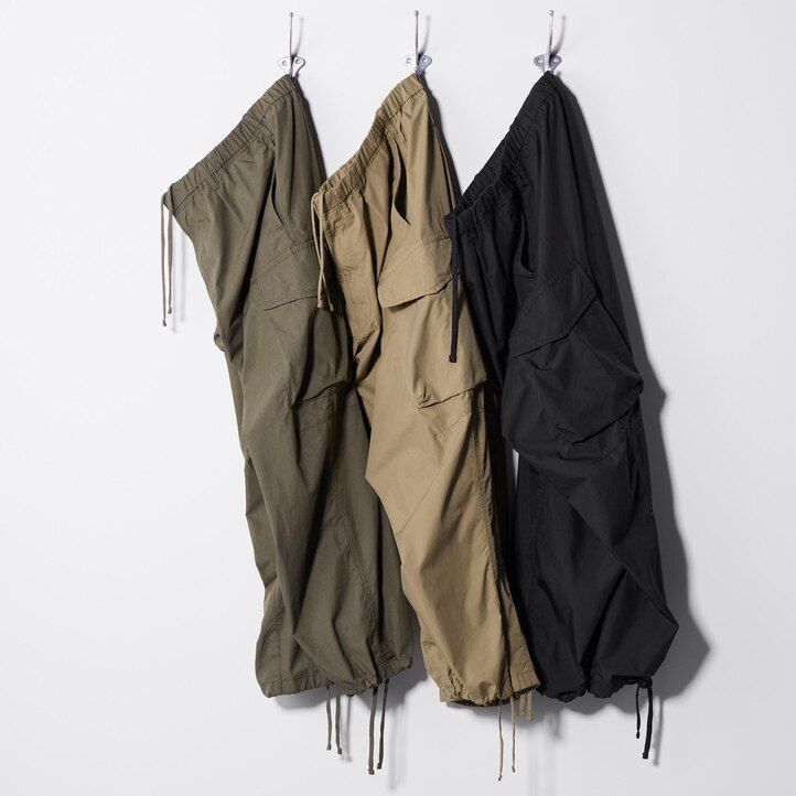 Olive Uniqlo Wide Fit Parachute Cargo Trousers | QVJRC-6978