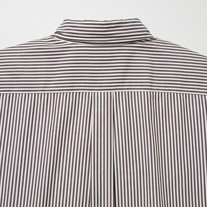 Orange Uniqlo Extra Fine Cotton Broadcloth Regular Fit Striped Shirt Button Down Collar | OUDBI-5638