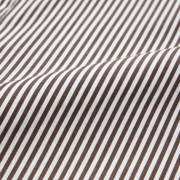 Orange Uniqlo Extra Fine Cotton Broadcloth Regular Fit Striped Shirt Button Down Collar | OUDBI-5638