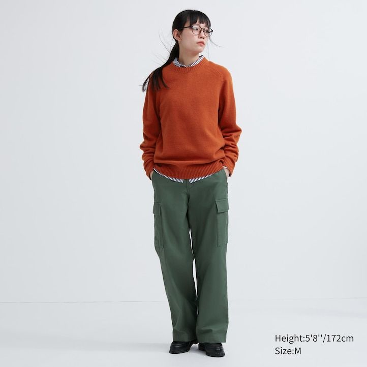 Orange Uniqlo Premium Lambswool Crew Neck Jumper | XYPIE-5692