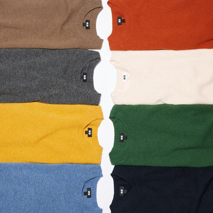 Orange Uniqlo Premium Lambswool Crew Neck Jumper | XYPIE-5692