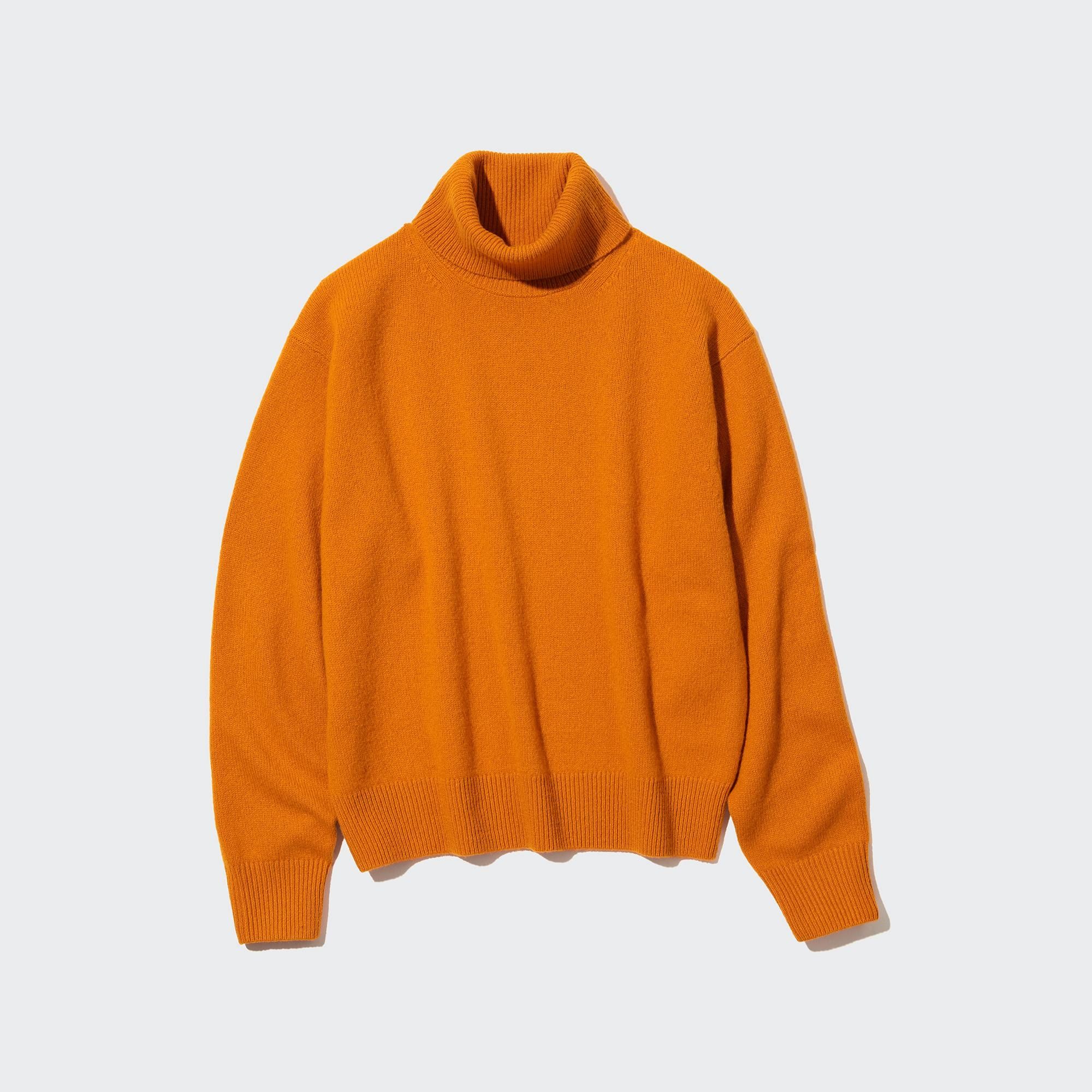 Orange Uniqlo Premium Lambswool Turtleneck Jumper | YKMHT-2184